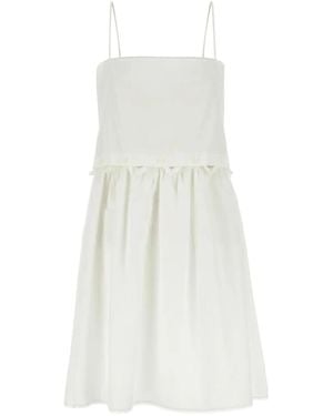 Miu Miu Vestido corto de popelina - Blanco