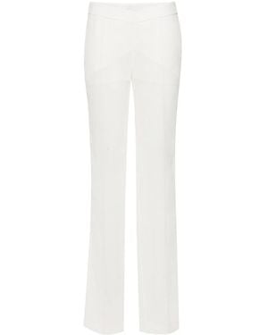 Genny Pressed-Crease Straight Pants - White