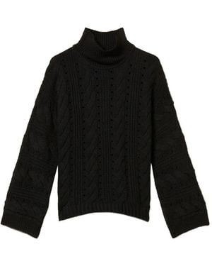 Twinset Cable Knit Jumper - Black