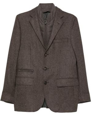 Corneliani Single-Breasted Layered Blazer - Brown