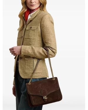 Ralph Lauren Chain-Strap Suede Shoulder Bag - Brown