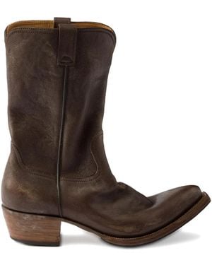 Prada Leather Cowboy Boots - Brown