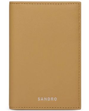 Sandro Grained Leather Card Holder - Natural