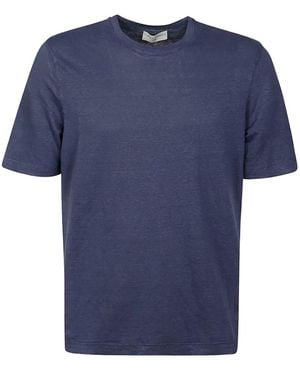 FILIPPO DE LAURENTIIS T-Shirt En Lin À Manches Courtes - Bleu