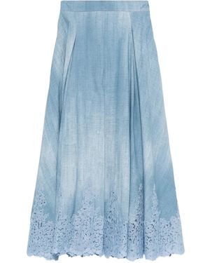 Ermanno Scervino Embroidered Long Skirt - Blue