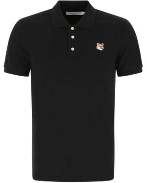 Maison Kitsuné Polo Con Applicazione Fox Head - Nero