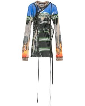 OTTOLINGER Deconstructed Mesh T-Shirt - Blue