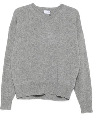Marella V-Neck Cashmere Sweater - Grey