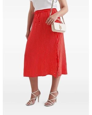 Tommy Hilfiger Striped Side-Split Skirt - Red