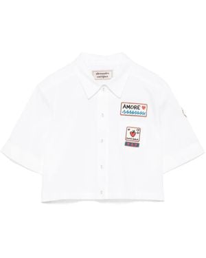 ALESSANDRO ENRIQUEZ Patch-Detailed Shirt - White
