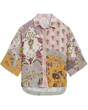 Agua Bendita Chrissy Floral Patchwork Shirt - Pink