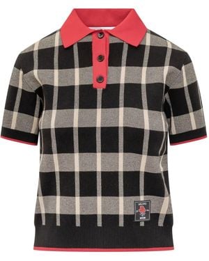 MSGM Polo A Quadri - Nero
