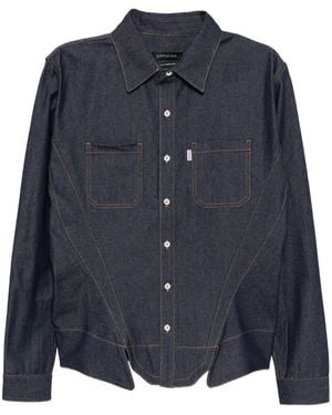 JUNTAE KIM Corset-Style Denim Shirt - Blue