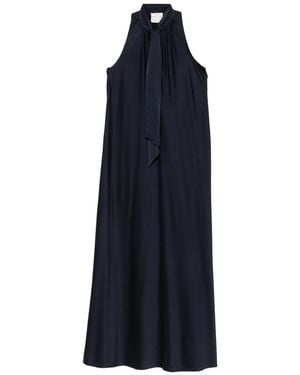 Forte Forte Maxi-Jurk Met Gestrikte Hals - Blauw