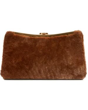 Jonathan Simkhai Solange Shearling Clutch Bag - Brown