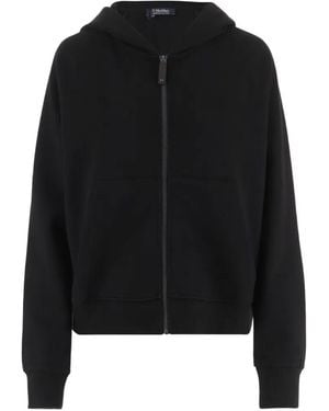Max Mara Sudadera Con Capucha Y Logo Bordado - Negro