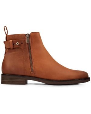 Clarks Memi Lo Buckle-Detail Ankle Boots - Brown