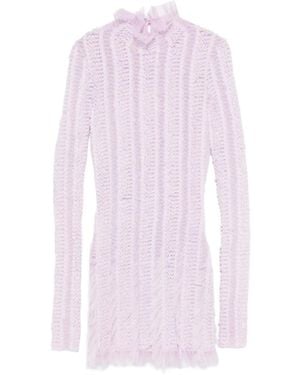 Roberta Einer Angel High-Neck Long-Sleeve Mini Dress - Pink