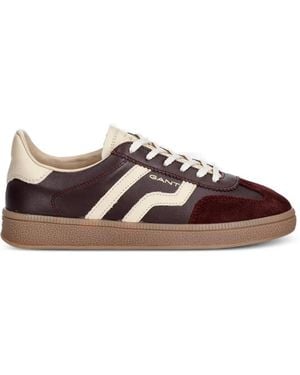 GANT Contrast-Stripe Paneled Sneakers - Brown