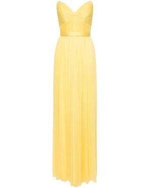 Cristallini Pandora Pleated Silk Dress - Yellow