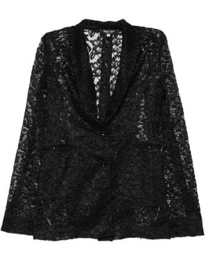BLAKLACE Lace Button Blazer - Black
