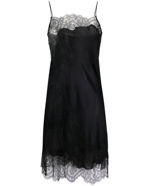 Carine Gilson Calais-Caudry Lace Slip Nightdress - Black