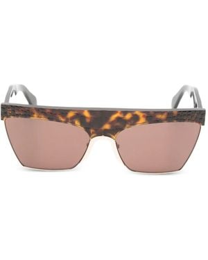Alaïa Croc-Effect Tortoiseshell-Shell Sunglasses - Pink