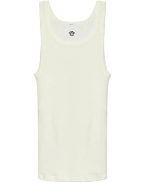 Versace Medusa-Logo Wool Tank Top - White