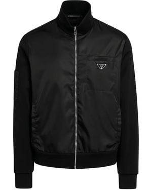 Prada Sweater Met Logoplakkaat - Zwart