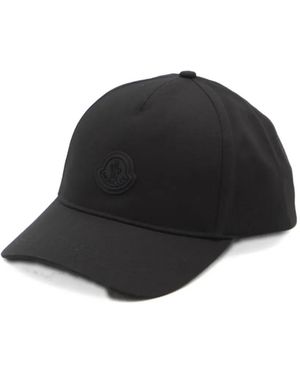 Moncler Logo-Patch Cotton Baseball Cap - Black