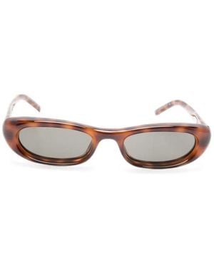 Saint Laurent Shade Plump Oval-Frame Sunglasses - White