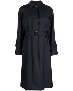 Paul Smith Belted Wool Trench Coat - Black