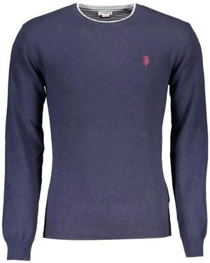U.S. POLO ASSN. Logo-Embroidered Crew-Neck Jumper - Blue