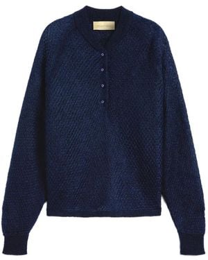 Momoní Jersey con motivo de panal - Azul