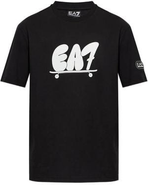 EA7 Logo-Print Short-Sleeve T-Shirt - Black
