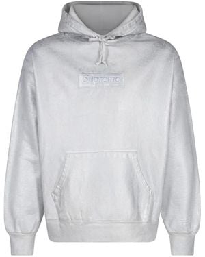 Supreme X Mm6 Maison Margiela Foil Box Logo Hoodie - Grey