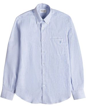 Tod's Striped Linen Shirt - Blue