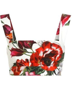 Dolce & Gabbana Top A Fiori - Rosso