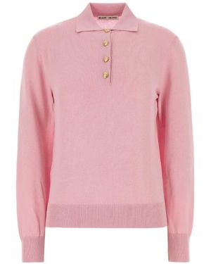 Blazé Milano Fine-Knit Button-Down Polo Shirt - Pink