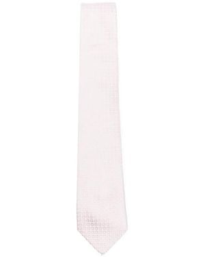 Dell'Oglio Martin Geometric-Jacquard Tie - White