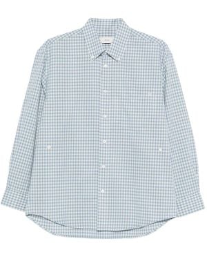 DUNST Checked Button Shirt - Blue