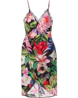 Philipp Plein Floral-Print Wrap Dress - Black