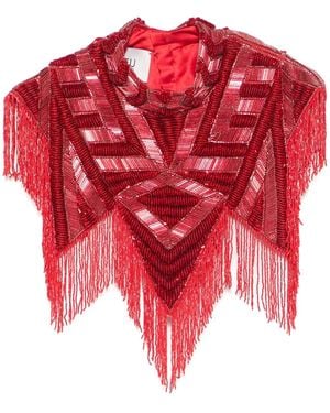 Atu Body Couture Bead-Detailed Top - Red