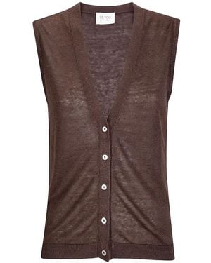 Be You Ärmelloser Cardigan Mit V-Ausschnitt - Braun