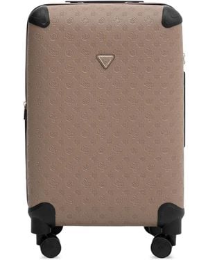Guess Wilder Embossed Suitcase - Brown