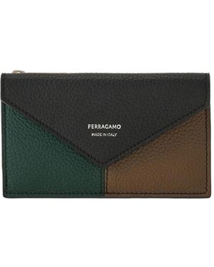 Ferragamo Pasjeshouder Met Colourblocking - Zwart