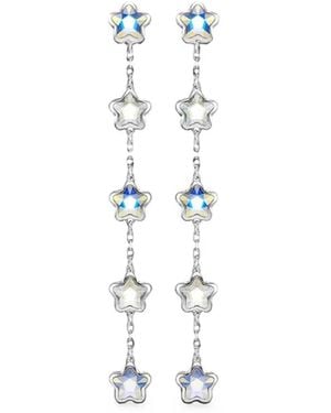 Swarovski Chroma Star Crystal-Embellished Drop Earrings - White