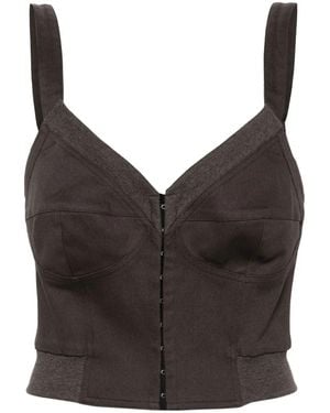Elena Velez Canotta Crop Stile Bustino - Grigio