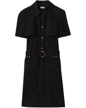 Burberry Buckle-Belted Wool Dress - Black