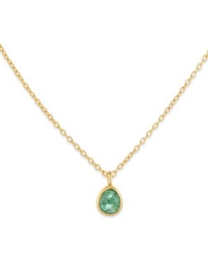 Auree Mini Manhattan Emerald Necklace - Metallic